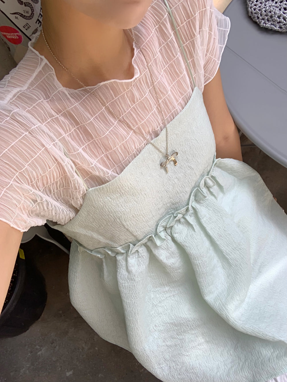 透膚飛飛袖內搭top｜4色入