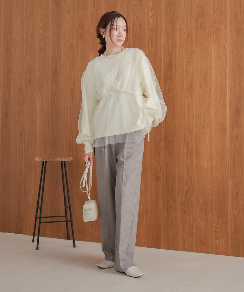 熱賣！疊層薄紗長袖TOP｜3色入