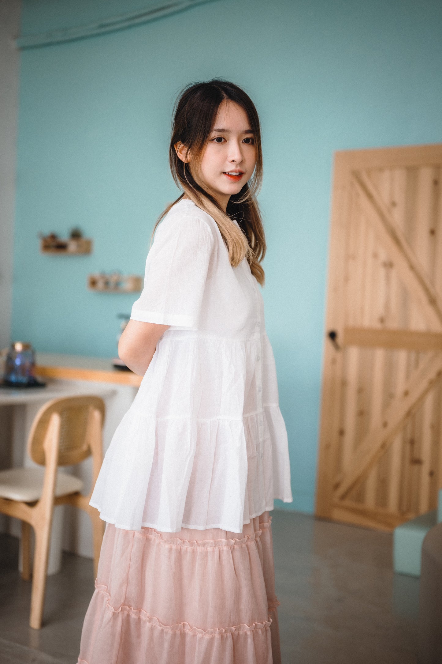 百搭の娃娃開鈕短袖襯衫🧸｜3色入