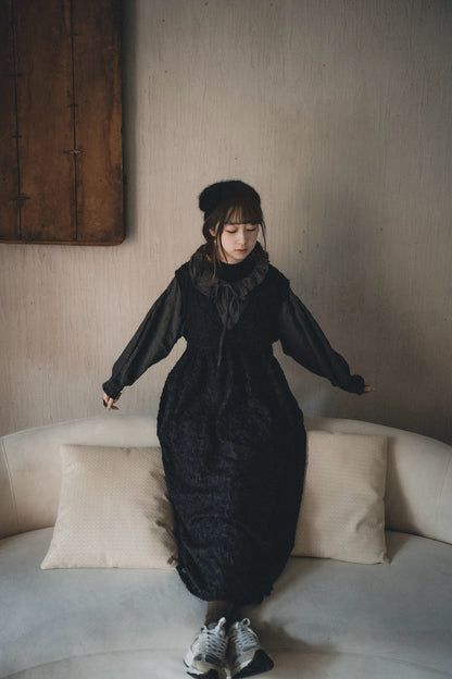 立體花花V領透透OPS｜2色入