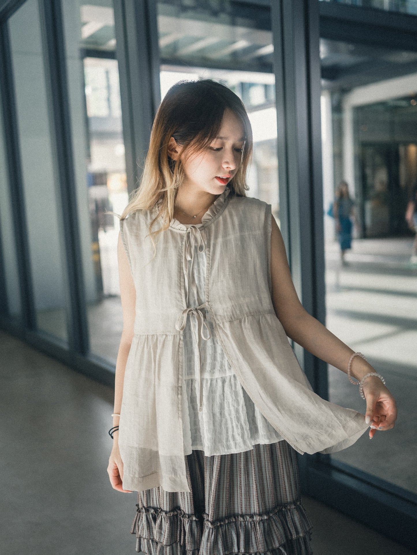 Ruffle領透透綁帶背心｜4 colors