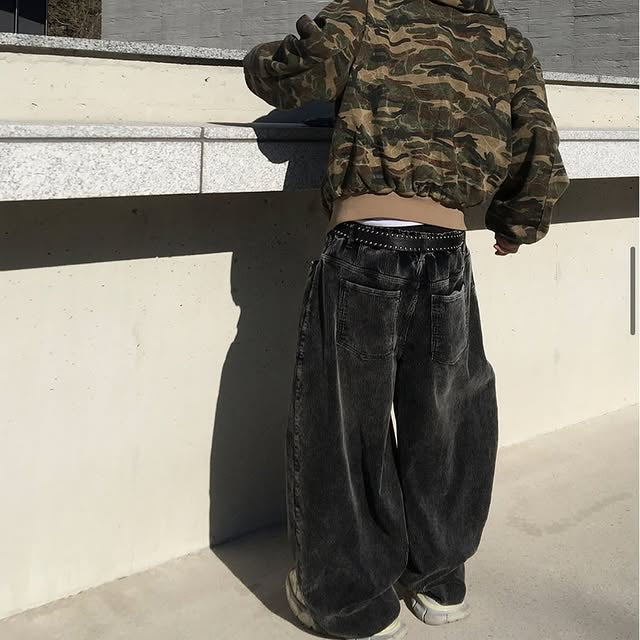 Unisex洗水燈芯絨氣球褲｜3色入