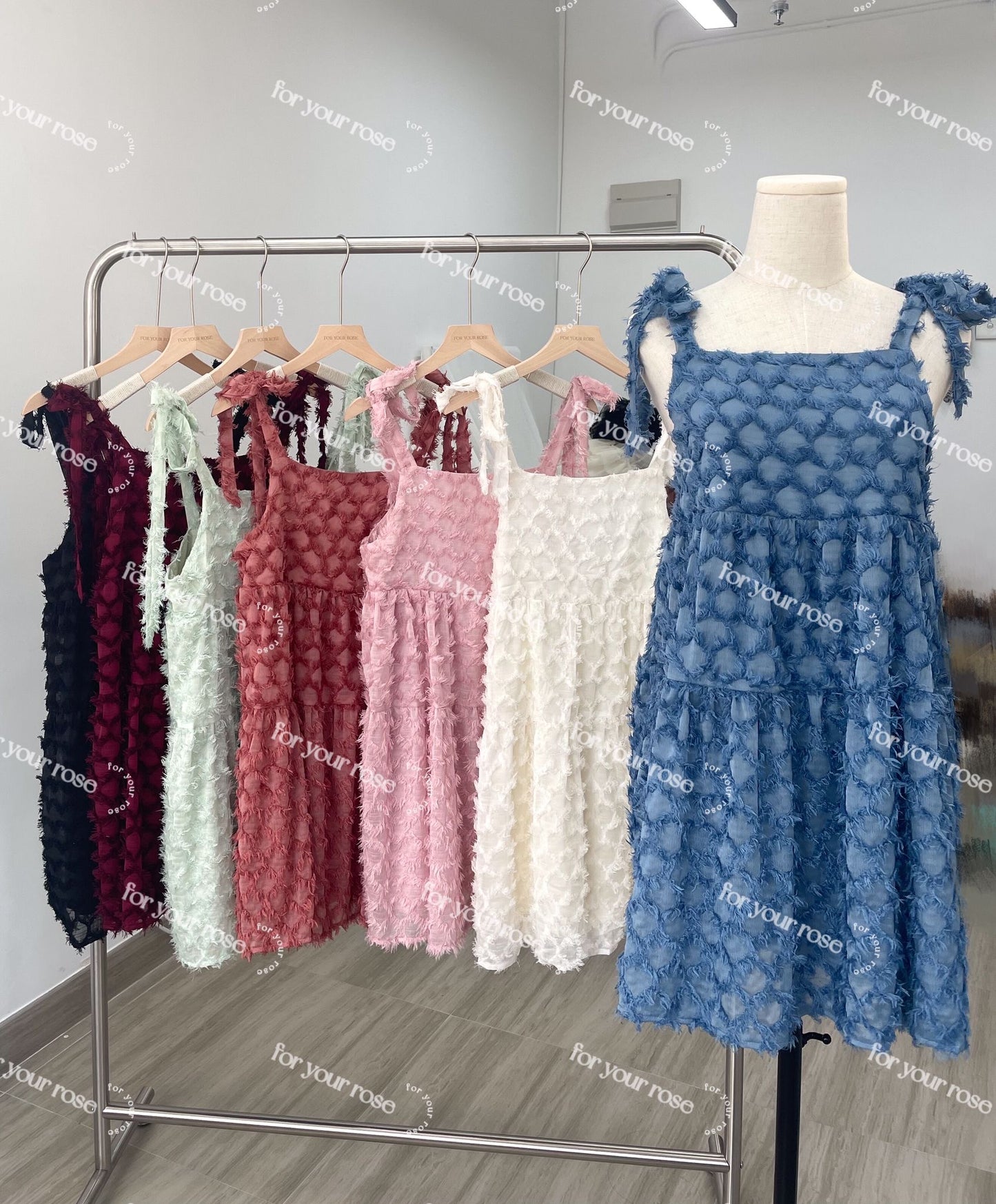 [新色加入！✨] 菱角蘇蘇綁帶連身裙｜7色入