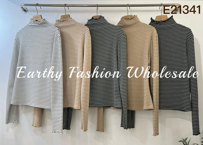 小企領條紋滾邊打底｜5色入