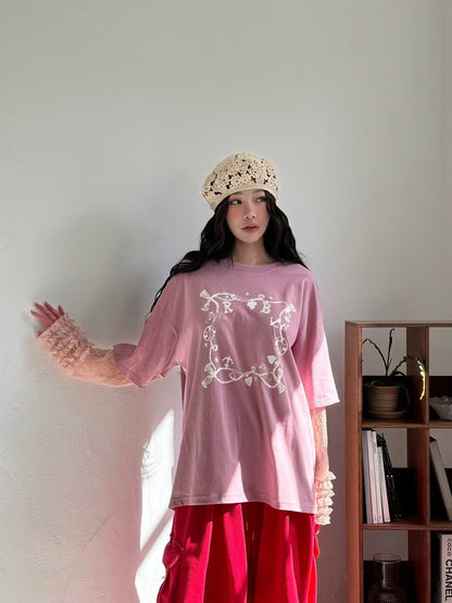 ROMANTIC RUFFLE LACE SLEEVES TEE | 3色入