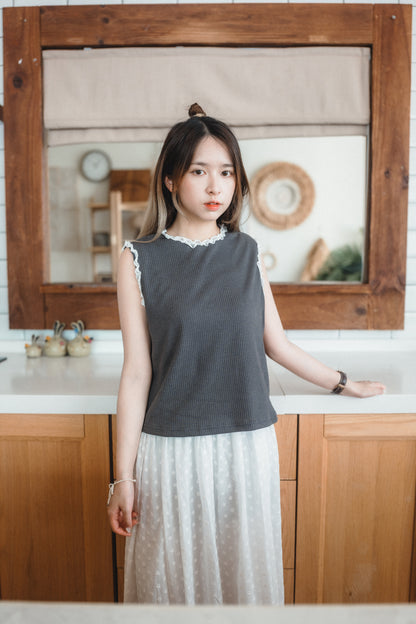 簡約Lace花邊背心｜3色入