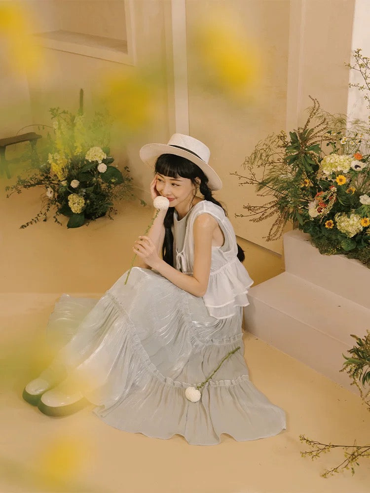 細絲光澤荷葉蛋糕造型OPS｜2色入