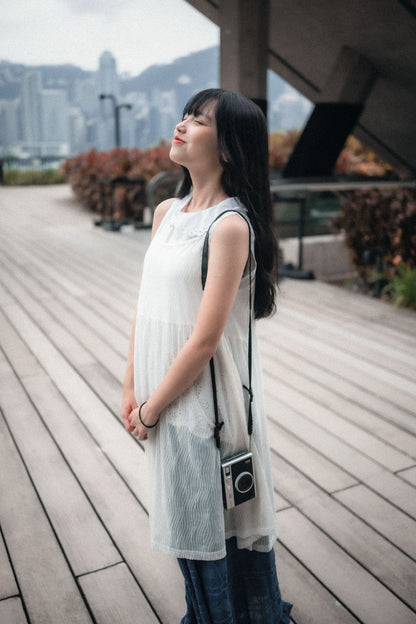 通花娃娃領背心TOP｜2色入