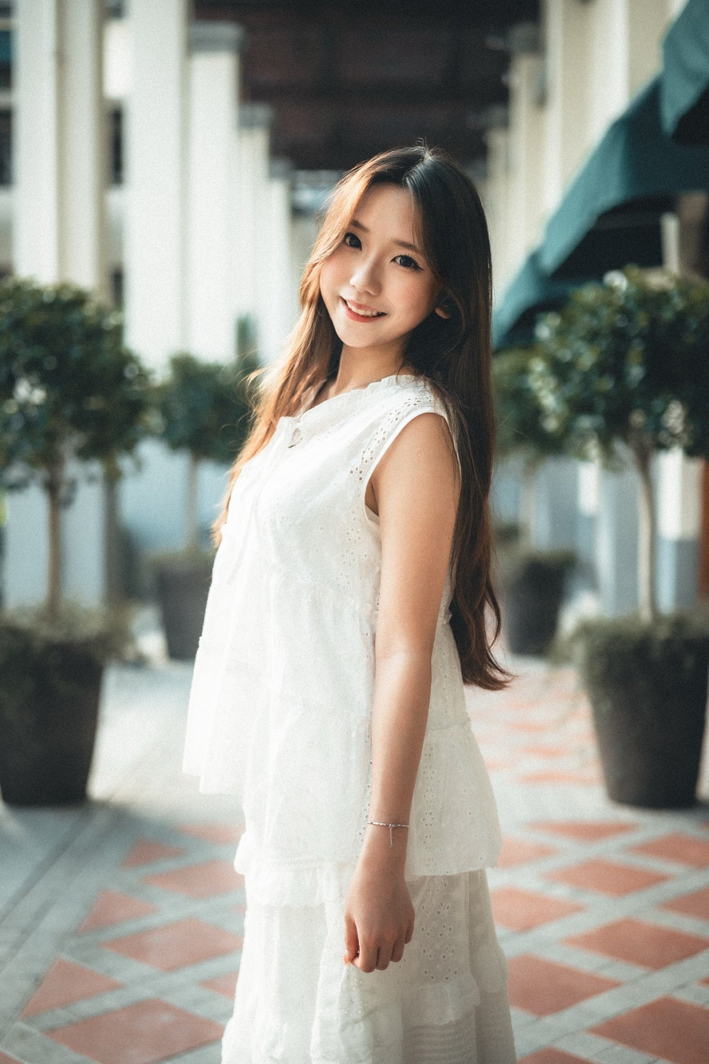 小花邊領𖥧⁺. 綁結通花背心vest｜1色入