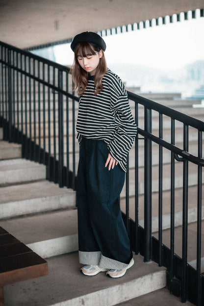 2WAY內直條布長褲｜3色入