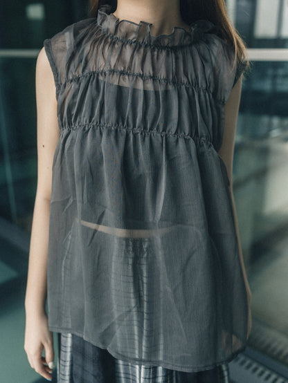 透明感🫧Ruffle Layer Top｜4 colors