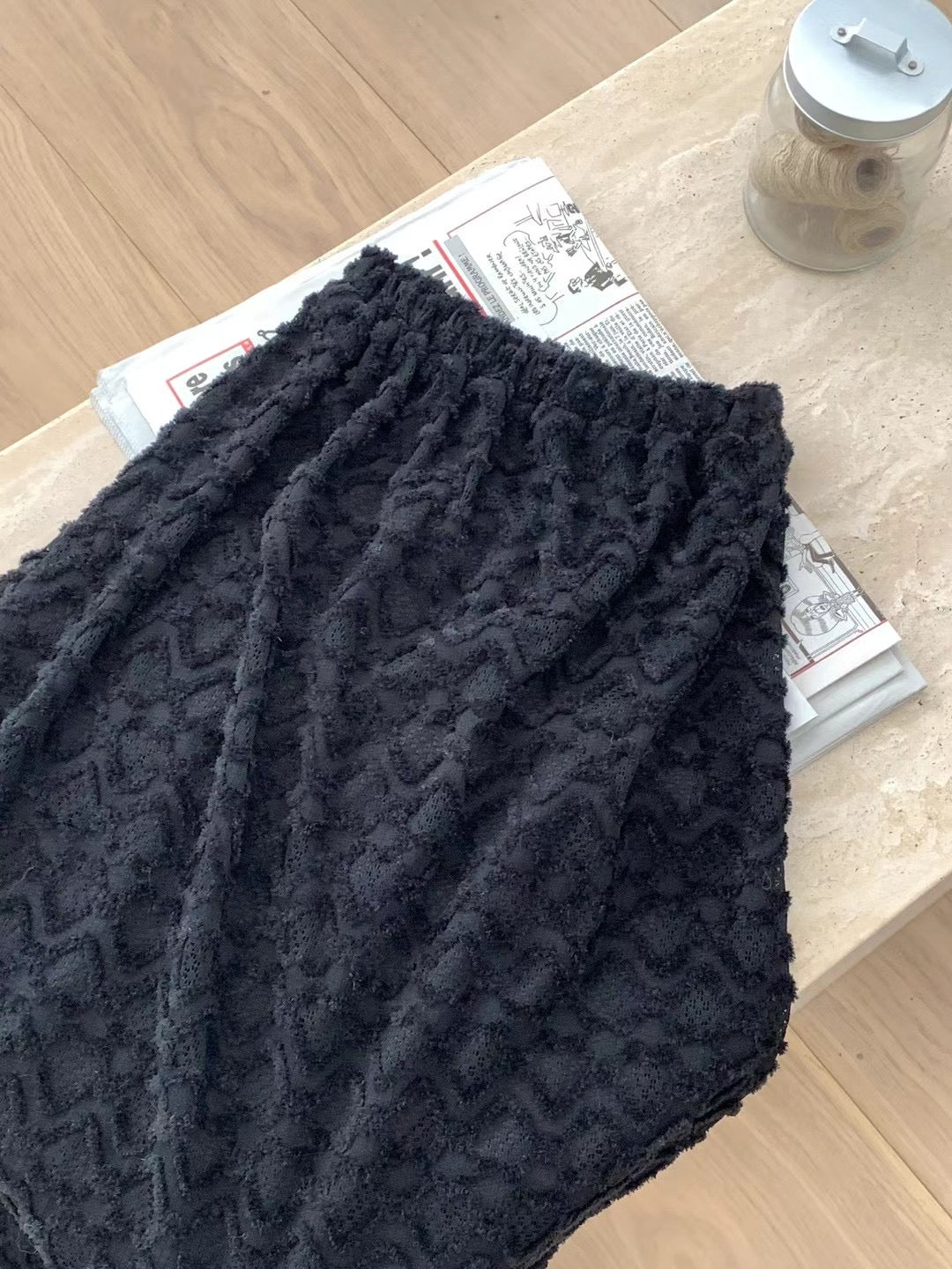 凹凸心形雕紋桃絨長裙｜2色入