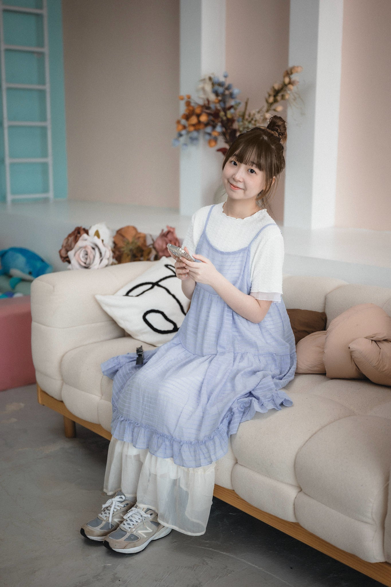 微透條紋Ruffle尾吊帶OPS｜3色入