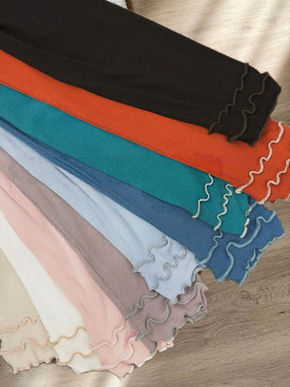 最新！棉花糖soft多色層層捲邊Top｜9色入