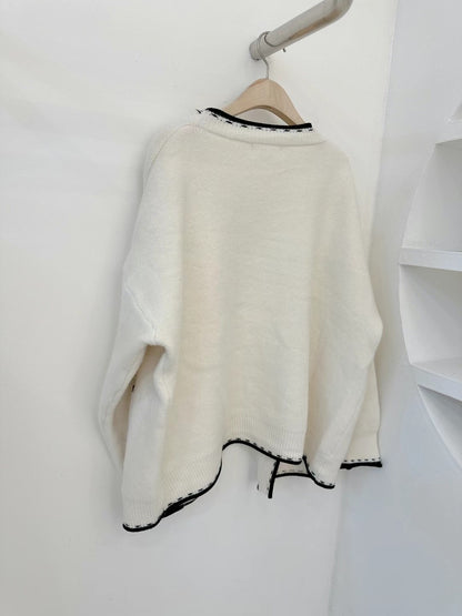 厚實拼邊長外套｜3色入