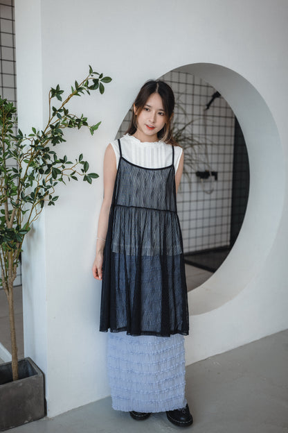 氣質ᵁᵖᵖᵖ!! 千層Ruffle後分岔半身裙｜2色入