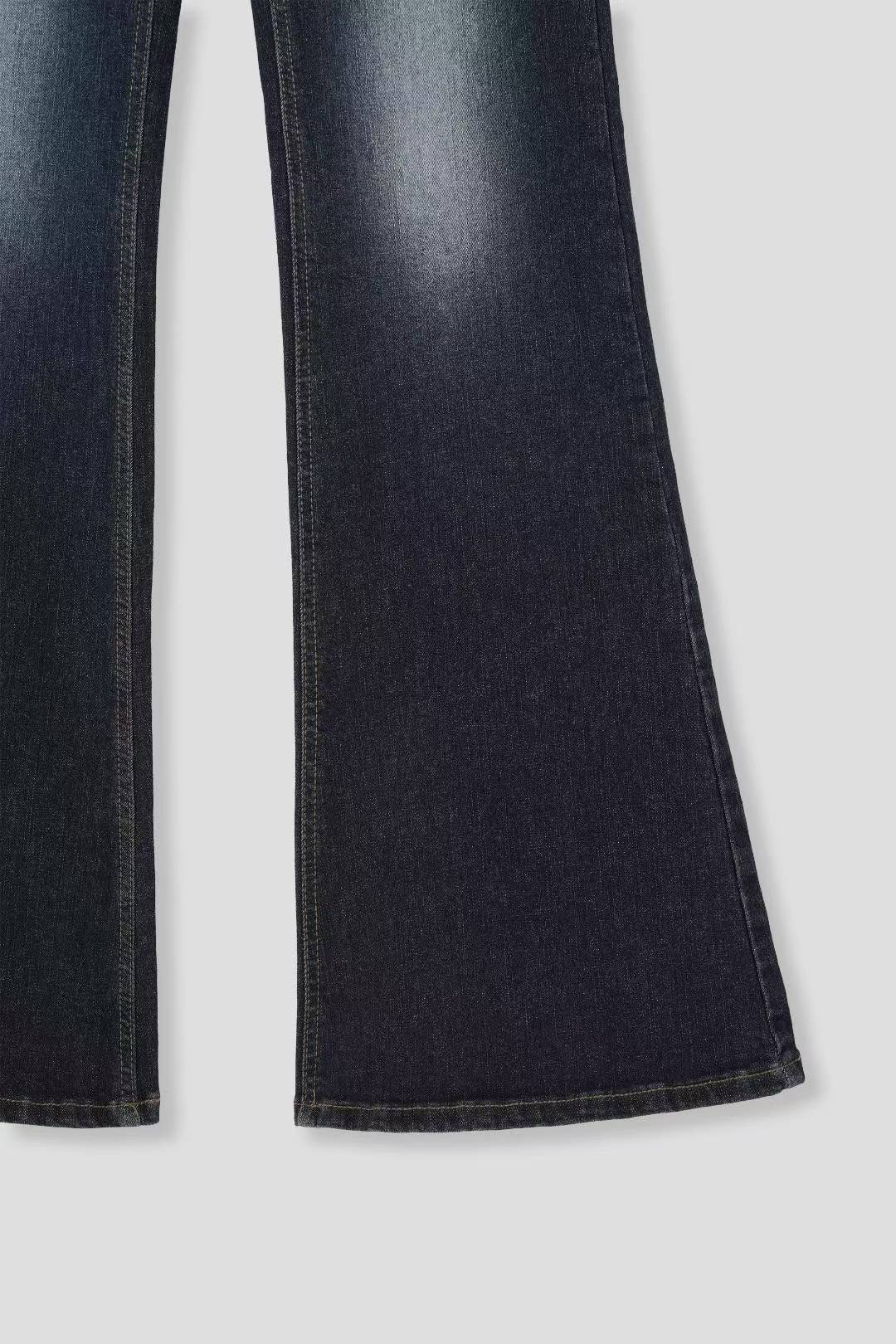 Lucky Ones閃石洗水深藍喇叭褲｜1色入