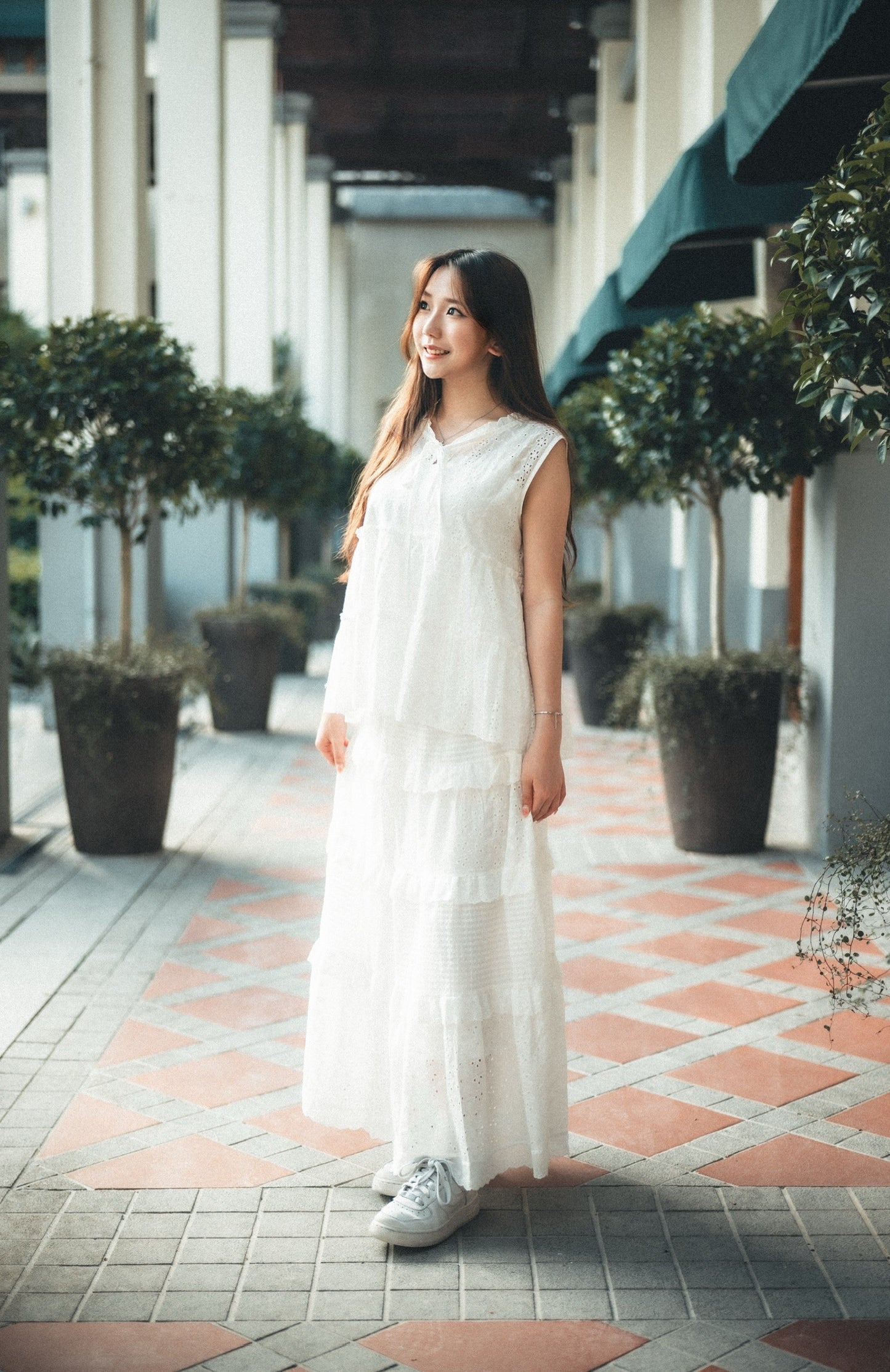 小花邊領𖥧⁺. 綁結通花背心vest｜1色入