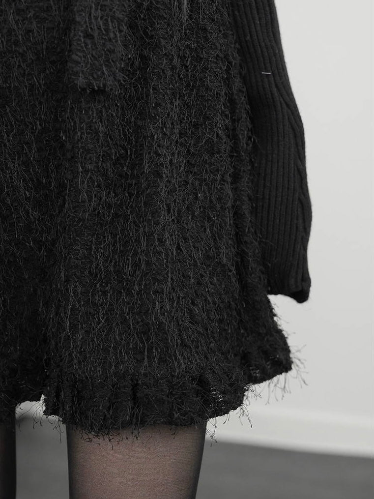 毛絨寬鬆方領無袖mini OPS｜2色入