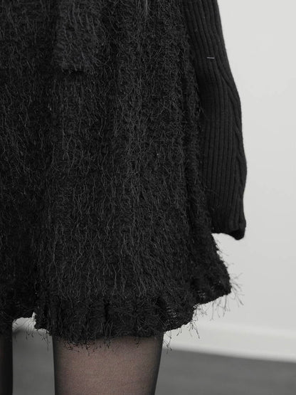 毛絨寬鬆方領無袖mini OPS｜2色入