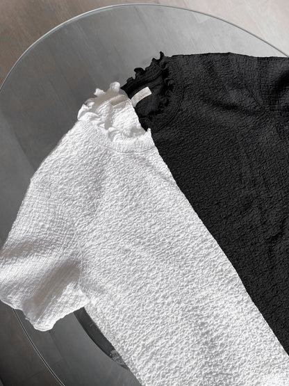 易襯皺皺➿捲邊Tee｜2色入