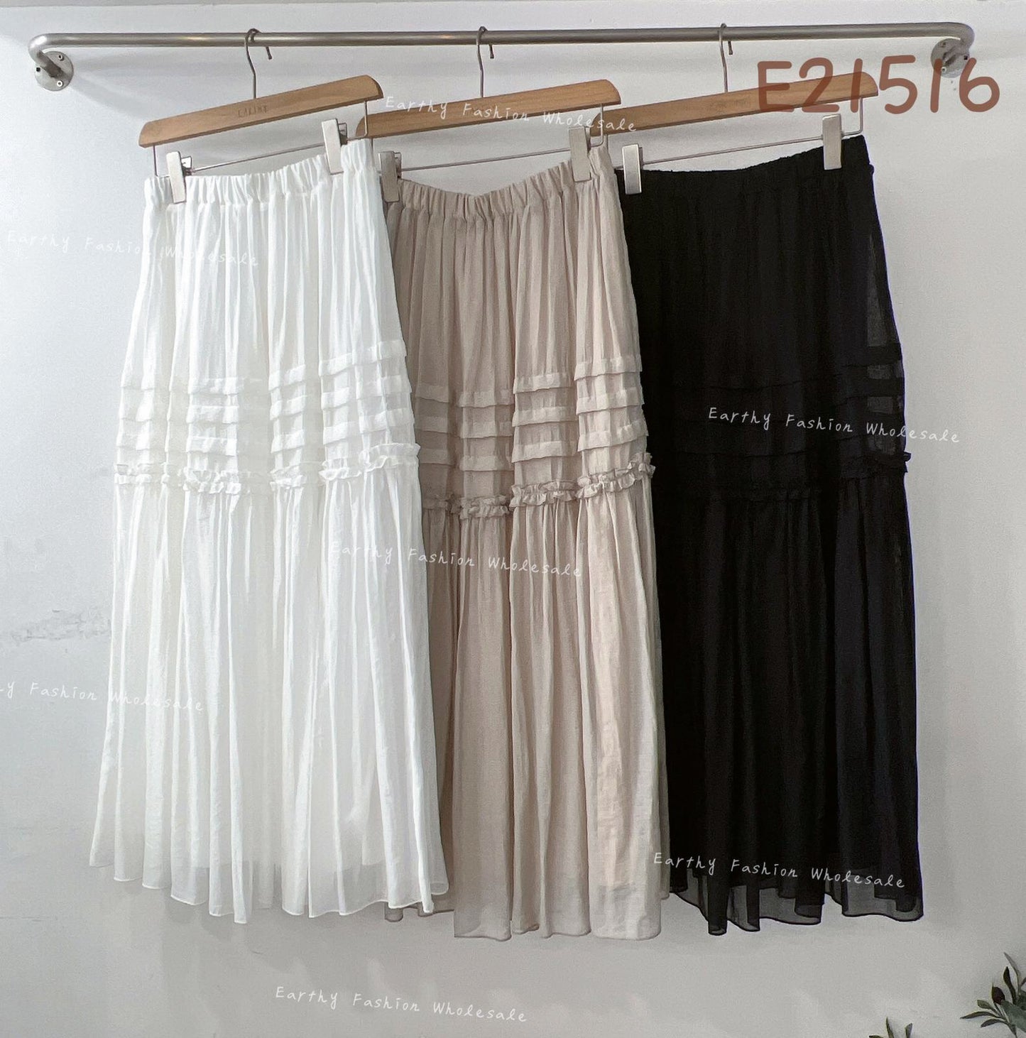 飄逸涼感🫧 三摺Ruffle輕薄sk｜3色入