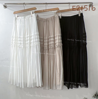 飄逸涼感🫧 三摺Ruffle輕薄sk｜3色入