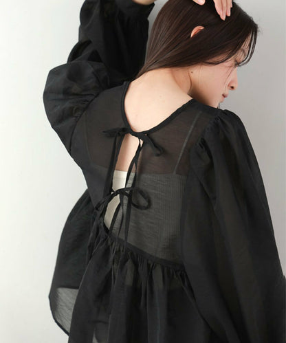 JP輕透綁帶襯衫blouse｜3色入