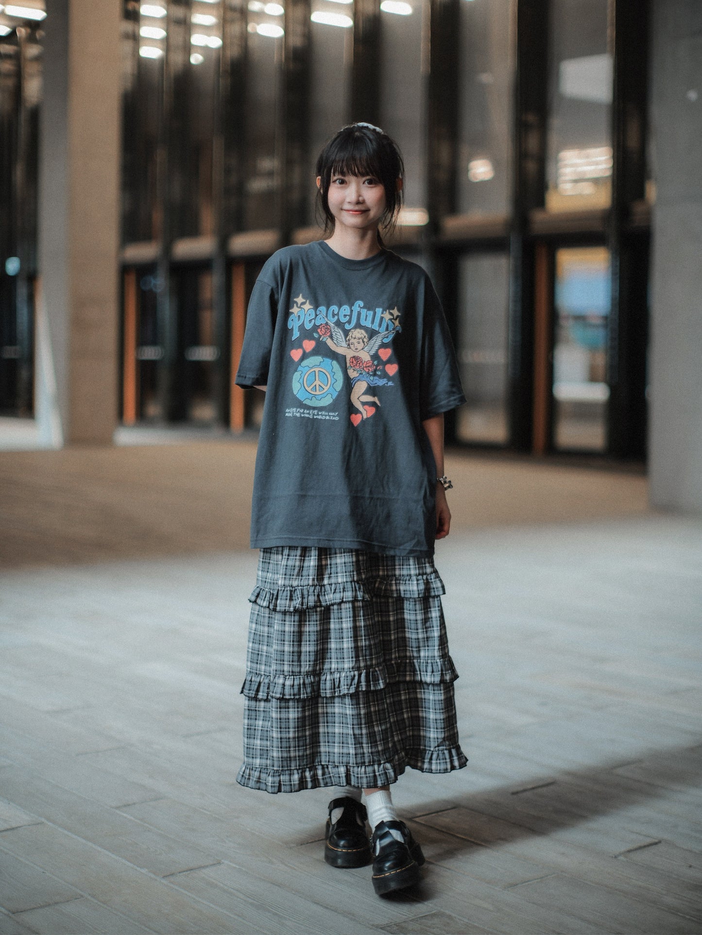 Peacefully Cupid復古印花Tee｜4色入