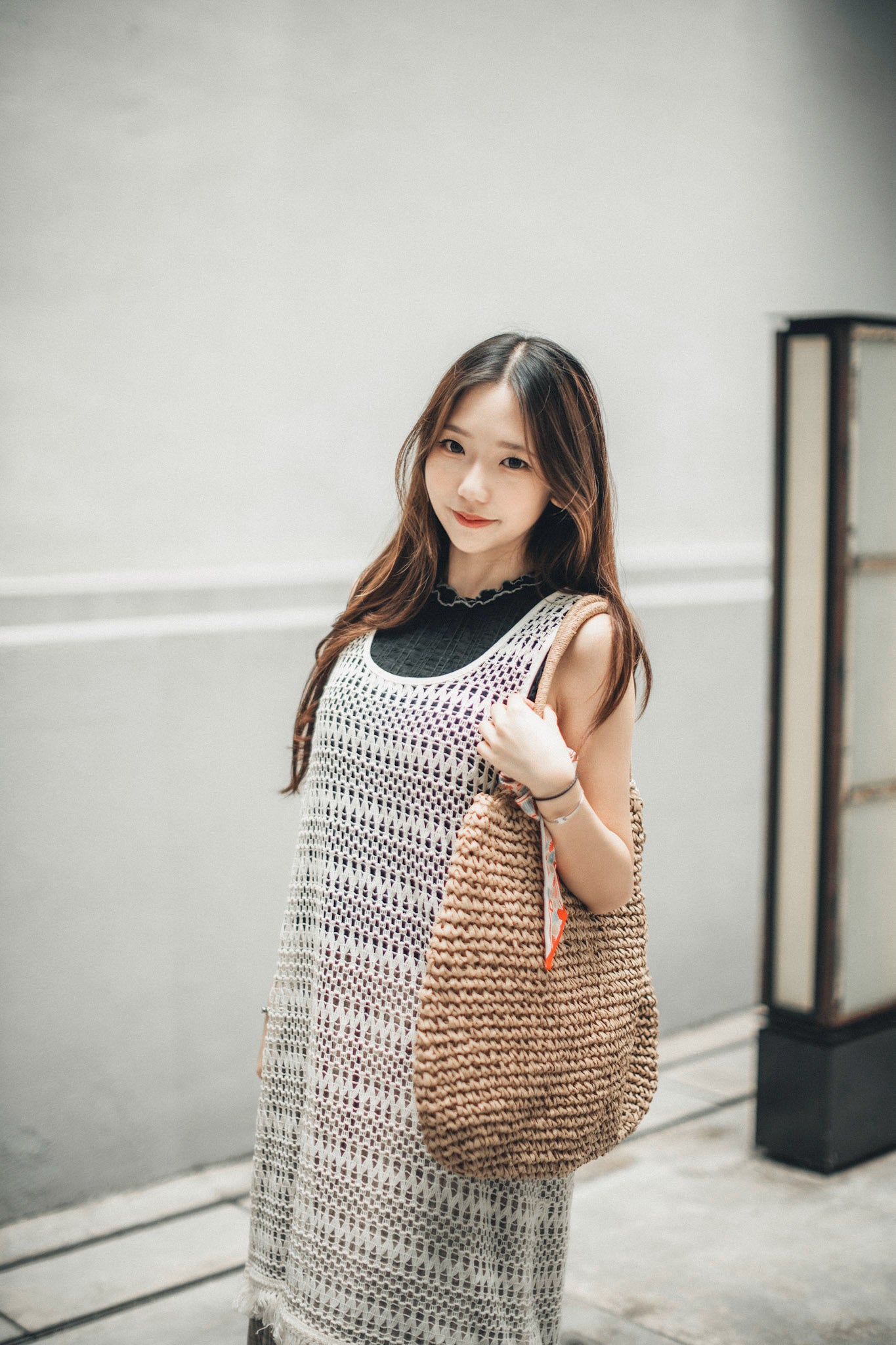 Double Ruffle拼色邊格紋內搭｜3色入