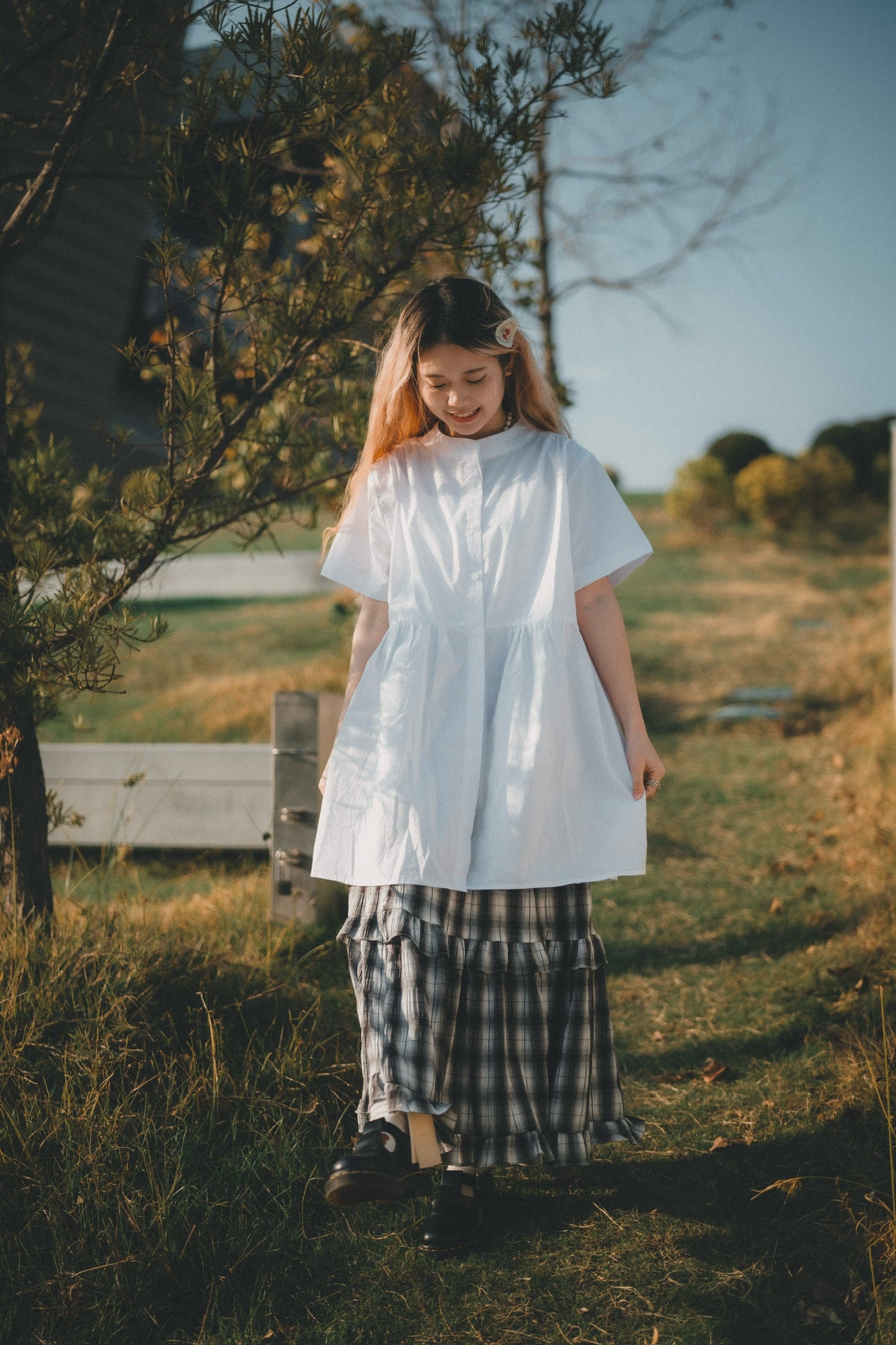 春日荷葉Ruffle格仔Dress｜2色入