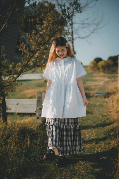 春日荷葉Ruffle格仔Dress｜2色入