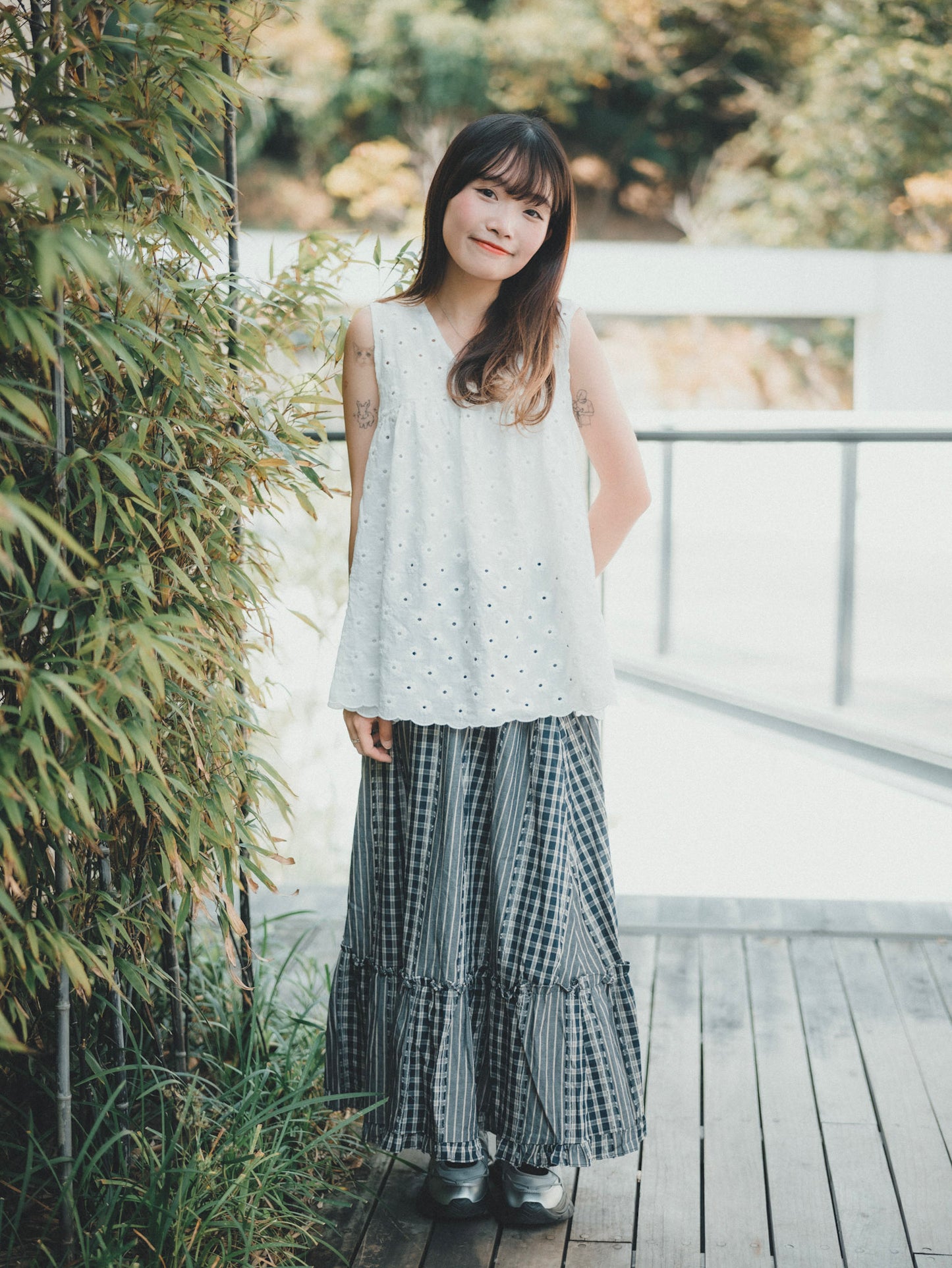 特別！條子拼格格紋sk｜2色入