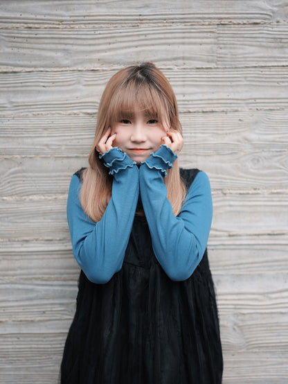 最新！棉花糖soft多色層層捲邊Top｜9色入