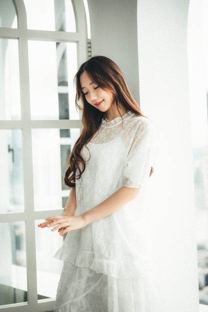 Fafa♪٩✿´ヮ`✿ 透膚oversized top｜2色入