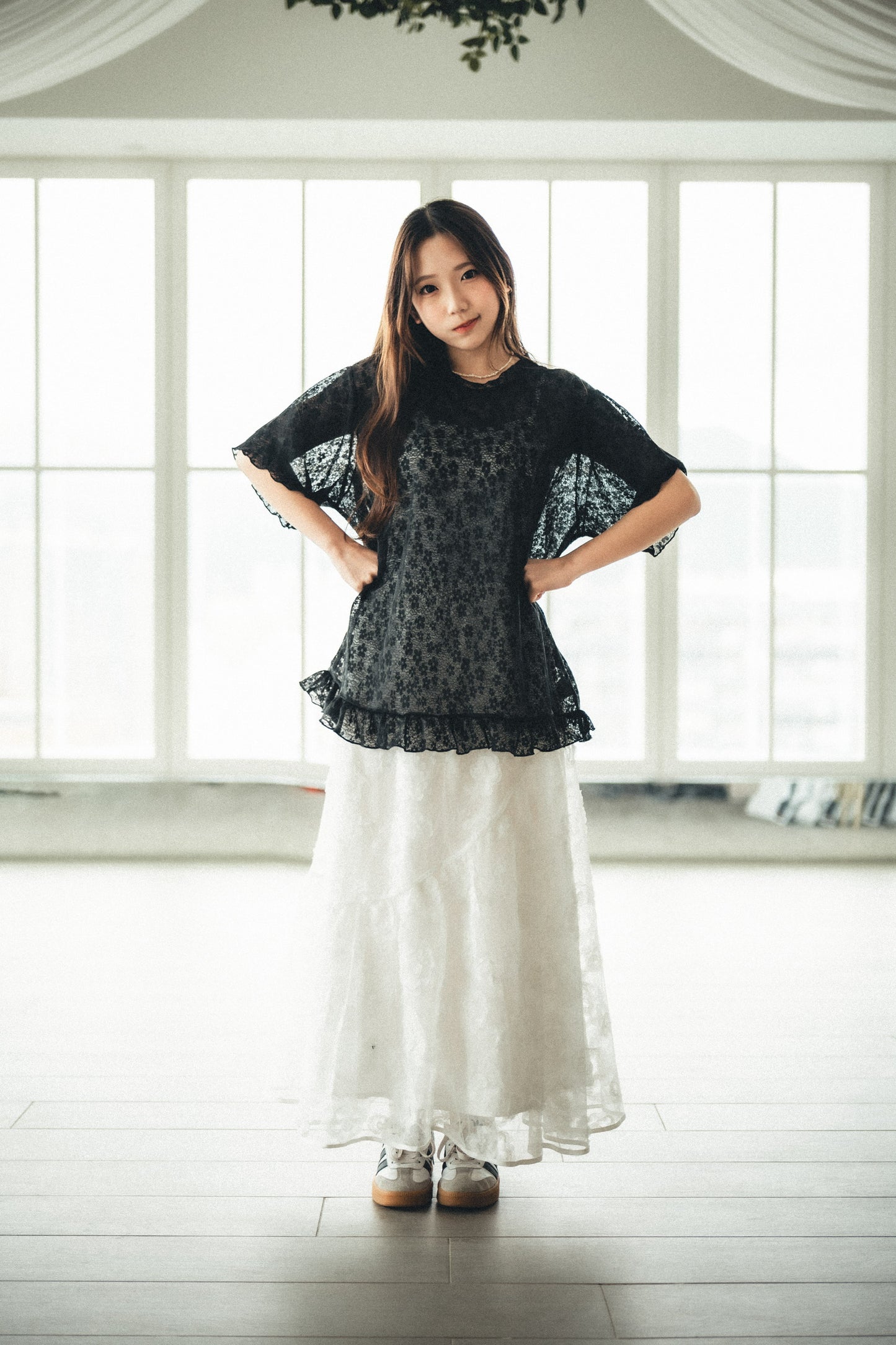 Fafa♪٩✿´ヮ`✿ 透膚oversized top｜2色入