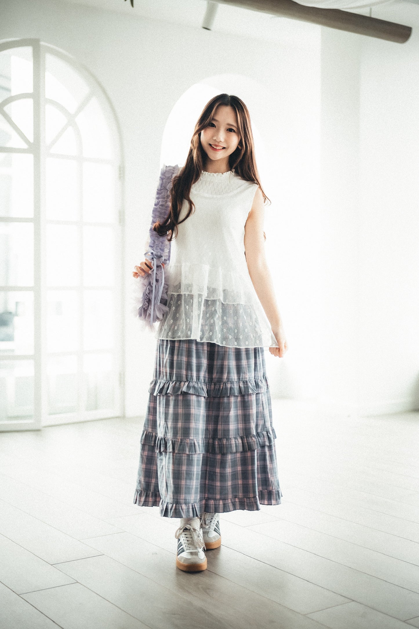 格紋蛋糕ruffle半裙｜3色入