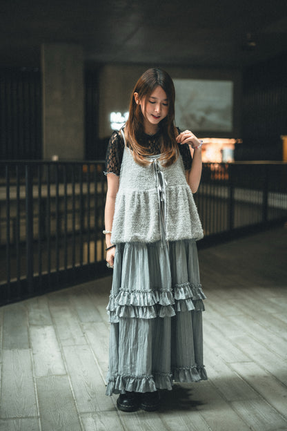 Bling Bling毛毛蝴蝶結綁帶背心｜6色入