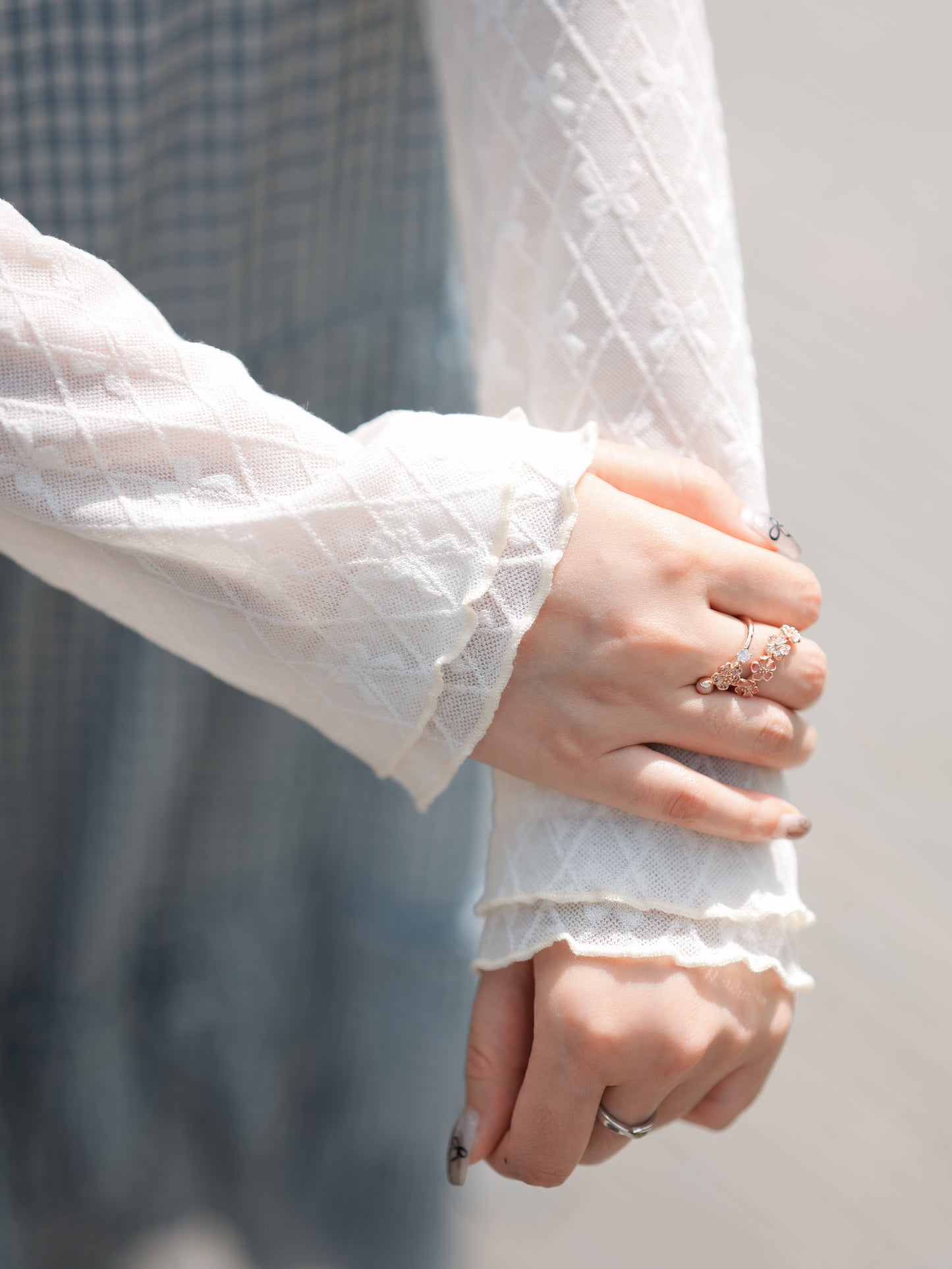 少女心💗菱格蝴蝶結捲邊Top｜6色入