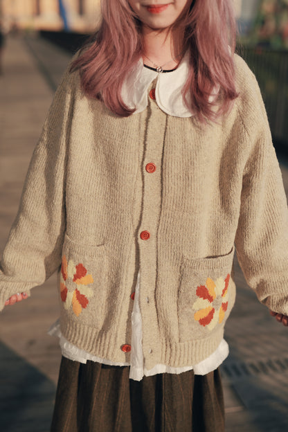 retro flower cardigan｜4色入
