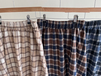 絨面格子A字半身裙｜3色入